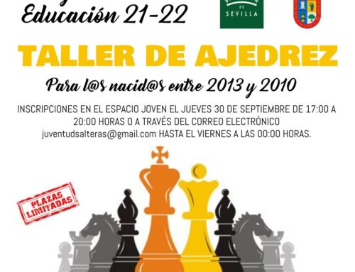 JUVENTUD: Taller de Ajedrez (inscripciones: 30.09.2021)