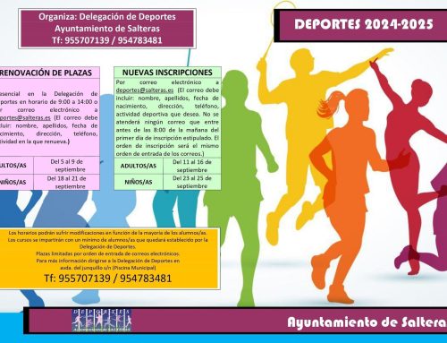 Información General sobre actividades deportivas en Salteras. Temporada 2024/2025